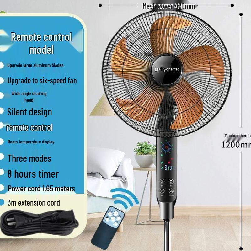 Ventilatore Elettrico Silenzioso a Risparmio Energetico: Ventilatore da Pavimento/Scrivania Oscillante Radiocomandato con Timer Meccanico, Design Verticale e Grande Flusso d'Aria