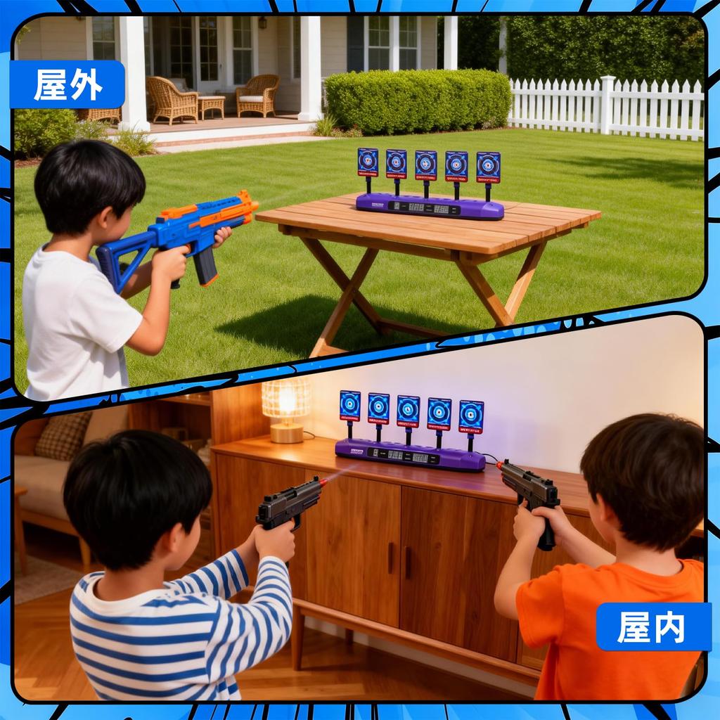 CYFIE Electronic Target Shooting Game with Auto-Rise, Target Aiming, Auto-Scoring, Shooting Practice, Sound Effects, 4 Game Modes, Extra Targets,