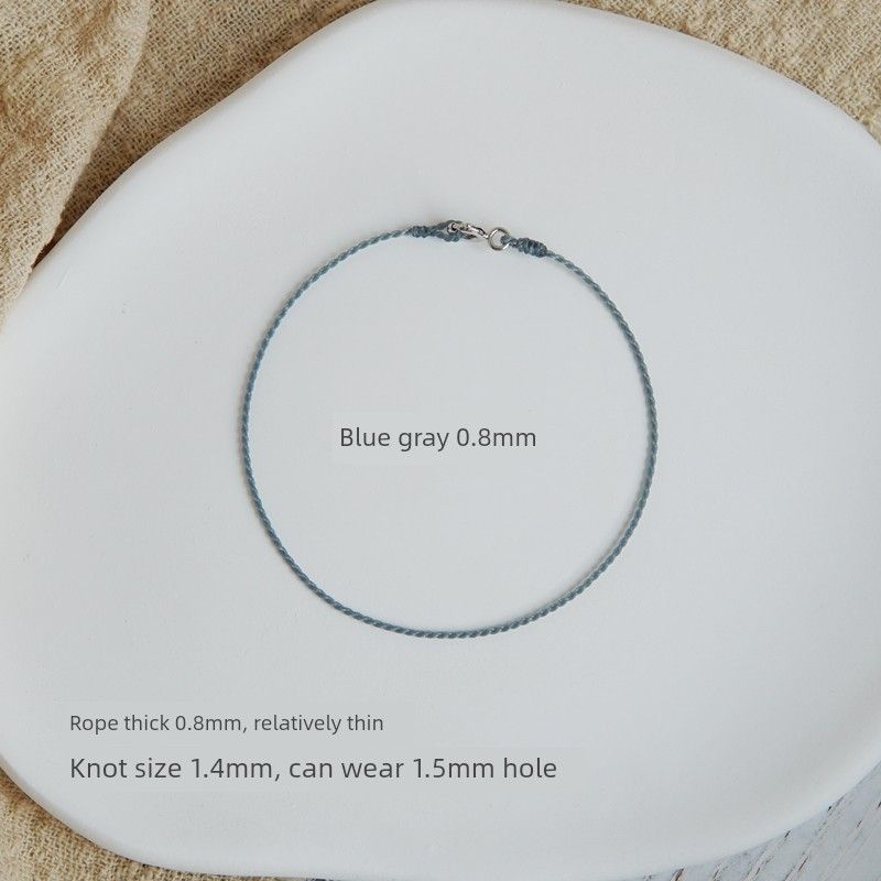 

Сделай сам Замок из чистого серебра Нормкор Стопка ленты Пара Красная веревочная нить 16cm 0.8mm blue gray