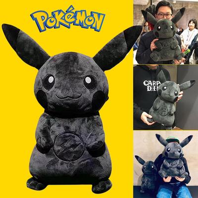 30CM X Fragment Anime Character Dark Pikachu Doll Kawaii Pop Doll Black Pikachu Pillow Birthday Gift Female