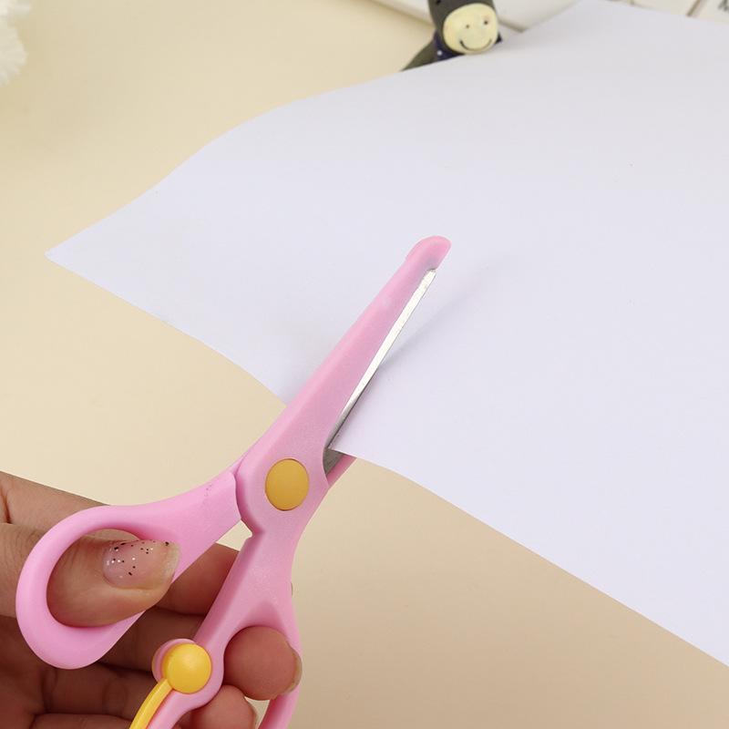 Lidemei Stainless Steel Children's Safety Scissors - Macaron Color for Students and Art Projects
