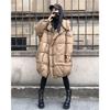 European-Style 2022 Winter Hooded Down Jacket with Large Lapel and Diagonal Zipper