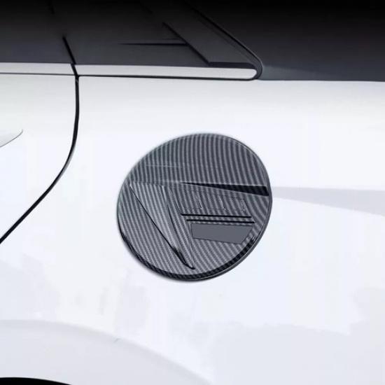 Carbon Fiber Car Fuel Gas Tank Cap Cover Trim Fit For Hyundai Elantra -2024