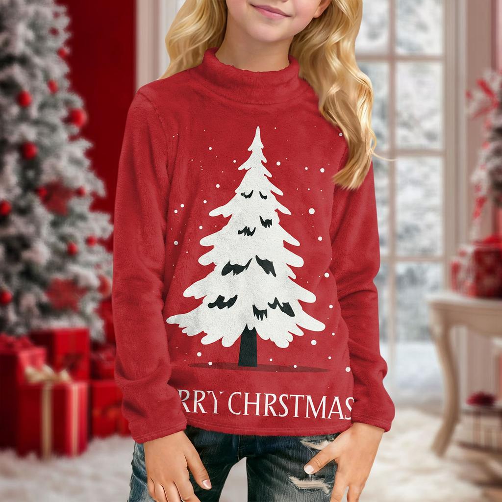 Children's Daily Casual Long-sleeved Printed Tops T-shirt