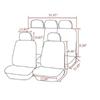 Black +Brown PU Leather 5-Seats Car Seat Covers Full Set Front Seat Cushions