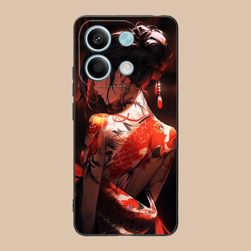 Fashion Tattoo Girl Mobile Phone Case for POCO M7 M6 M5 M4 M3 X7 X6 X5 X4 X3 Pro GT 5G Colorful Printing Cover Pretty Cover