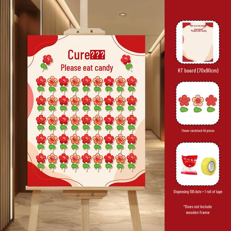 Creative Wedding Engagement Candy Lollipop Welcome Sign and KT Board Backdrop Decoration