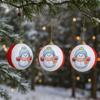 3PCS/SET Flocked Christmas Hanging Ball Cartoon Xmas Tree Hangings  Festive Party