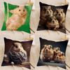 Cute Hamster Pillow Case Removable Washable Cushion Cover – All-Season Soft Linen