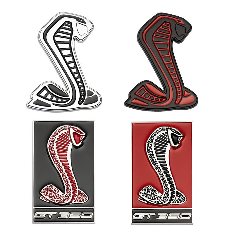 3D Metall Mustang Schlange Kobra Viper GT350 Autoaufkleber Abziehbilder Motorhaube Frontgrill Emblem Für Ford Mustang Shelby SVT GT500