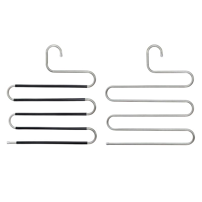 Shou Li Zhan Shen Stainless Steel S-Type Multi-Layer Pants Hangers (5-Pack)