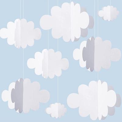 1 Set 3D Cloud Decorations Realistic Looking DIY Wall Art Artificial Clouds Props Fake Felt Cloud Ornaments Party Supplies