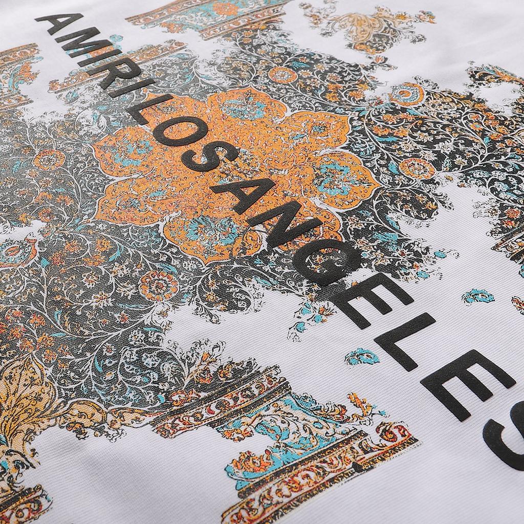 724 Amiri 2025 Summer New Men's and Women's Loose High Quality Cotton Plus Size T-shirt Couple T-Shirt