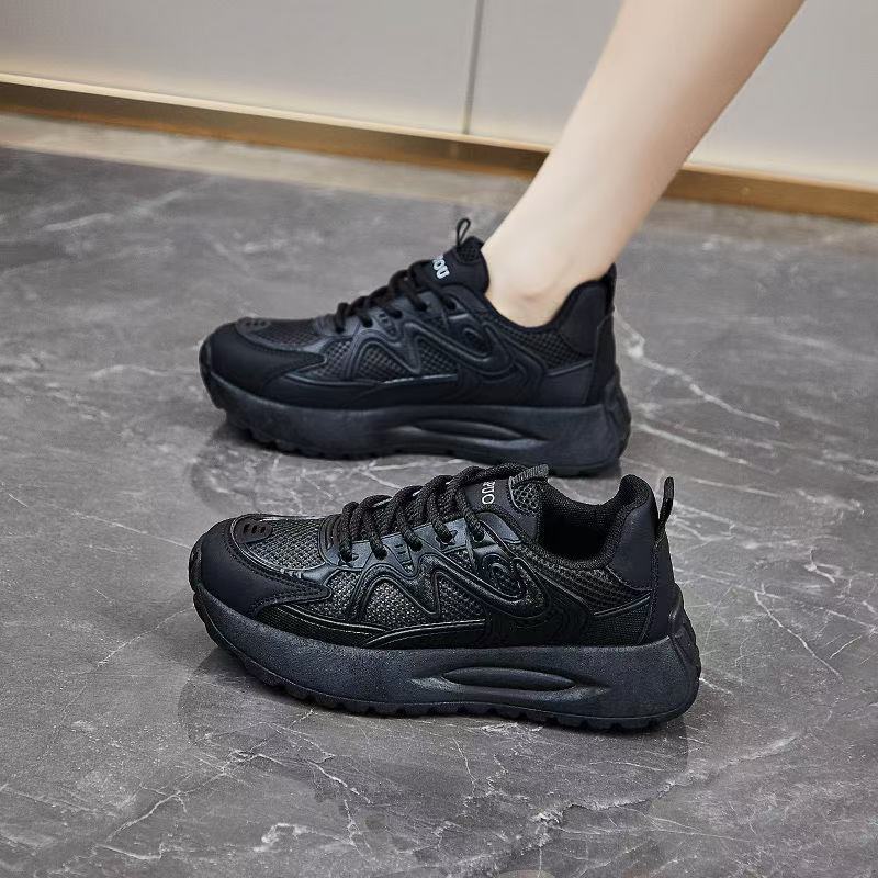 Casual mesh sneakers women's spring and autumn new lightweight niche thick-soled casual breathable running