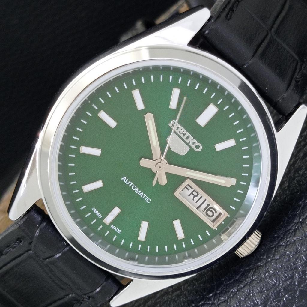 AUTOMATIC VINTAGE SEIKO 5 REFURBISHED JAPAN MENS GREEN DIAL WATCH a440616-9 Sk-a440616-1