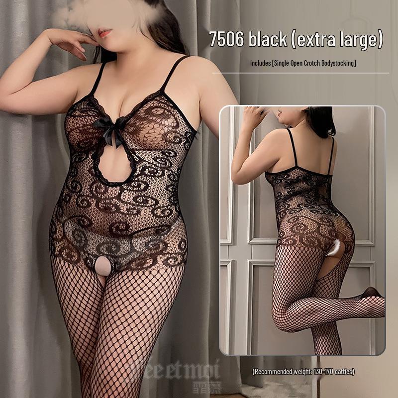 Feimu Erotic Open Crotch Bodystocking Lingerie Set