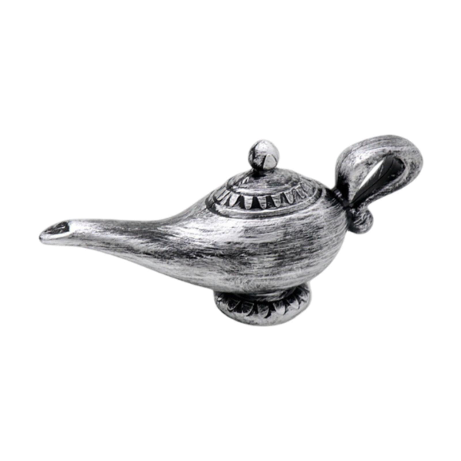 

Genie Lamp Ornament Genie Light Toy, Gift Collection Home Decoration Desktop Decor Photo Props for Halloween Bedroom Party античний срібного кольору