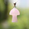 2cm Natural Crystal Jade & Pink Tiger Eye Mushroom Necklace Pendant