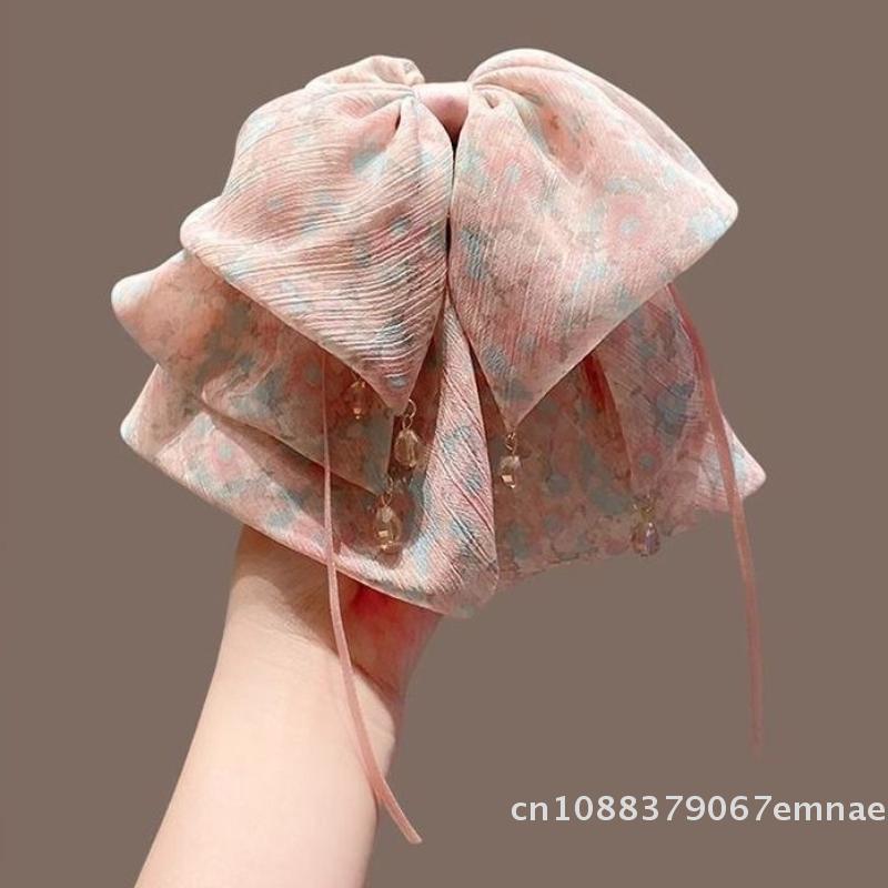 Elegant Women's Multi-layer Large Bowknot Hair Claw Fashion Barrettes Multi-color Ponytail Clip Hairpin Hair Accessories