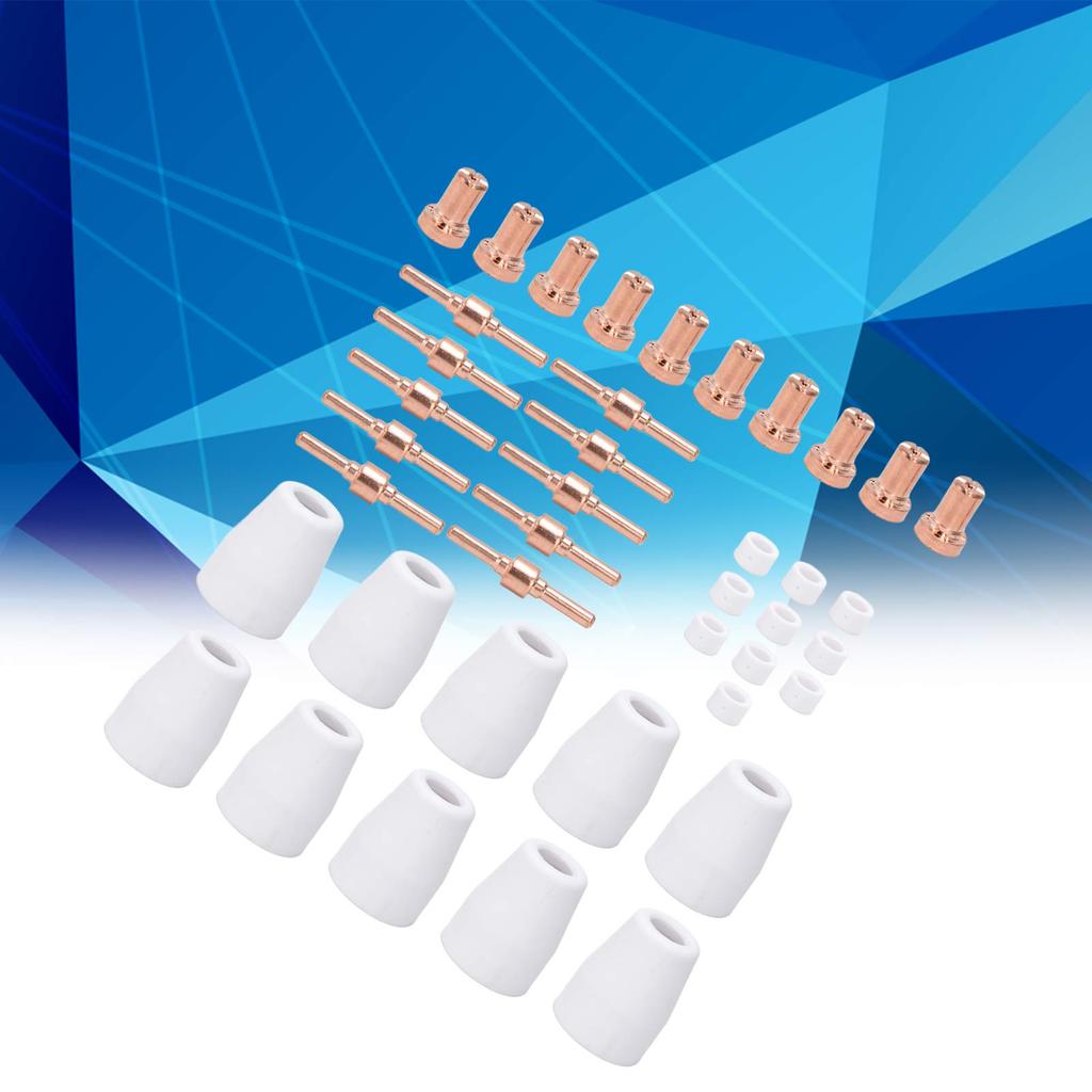   Cutter Consumables, PT31 Electrode Tip Nozzle Cup Kit, Made of Premium Ceramic and Red Copper, with 40pcs Replacement Parts, for CT312