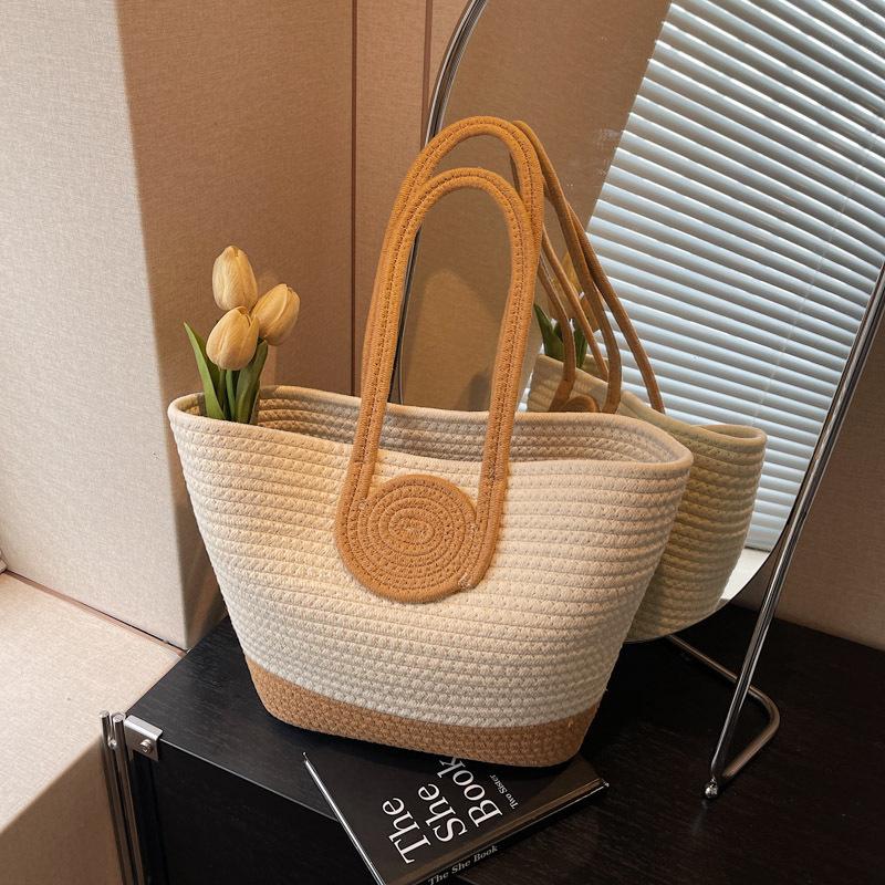 

Высококлассная нишевая сумочка, сумка-корзина для овощей, плетеная сумка, женская новая плетеная сумка-тоут из соломы, большая вместимость хаки