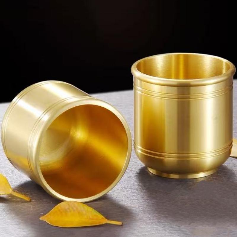 European Vodka Glass,Brass Retro Polishing Spirits Cup,Mini Portable Drinking Tumbler,Delicacy Living Room Decoration Gift