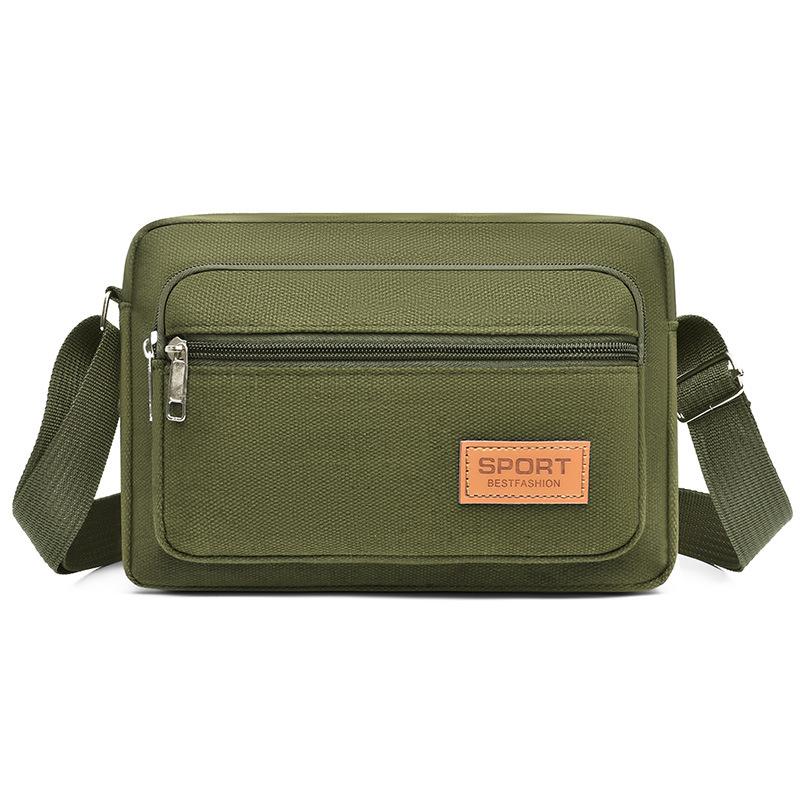 

Мужская холщовая многослойная наплечная сумка, сумка кроссбоди зелёный