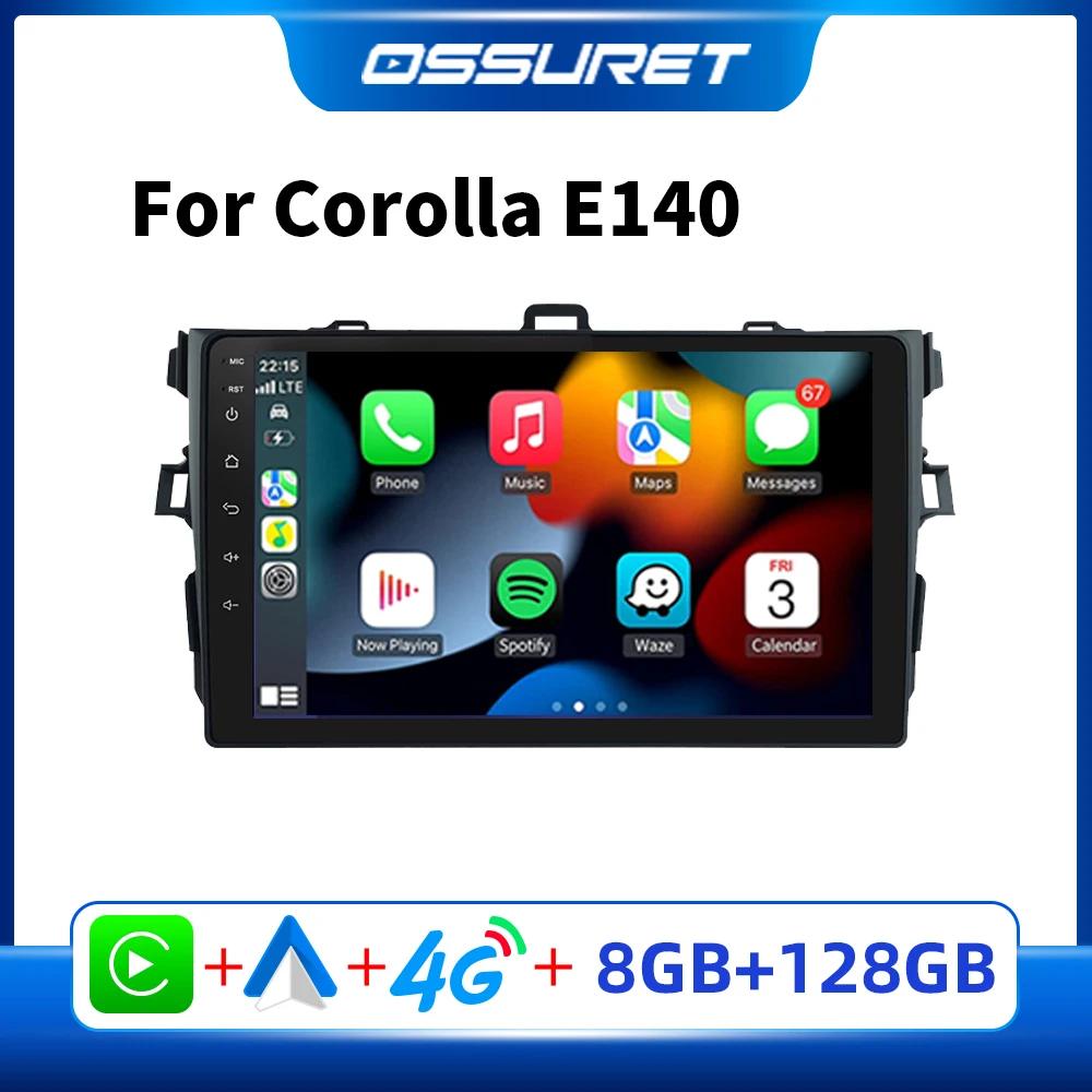 Ossuret 8G 128G 2 Din Android Auto Car Radio Multimedia Player For Toyota Corolla E140/150 2007 - 2011 Navigation GPS Head Unit Intelligent Carplay