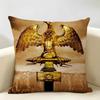Gold Imperial Eagle Rome SPQR Cushion Cover Natural Linen Organic Fabric DoubleSided Printing Room Sofa Decor Pillow Case