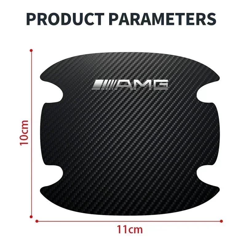 4Pcs Carbon Fiber Car Anti-scratch Stickers Auto Door Handle Protective For AMG Mercedes Benz W204 W124 W201 W202 W212 W220