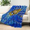 Vintage Starry Sky Painting Flannel Warm Soft Plush Blanket Sofa Living Room Hogar V-Van Gogh Office Bedroom Travel Gift Home