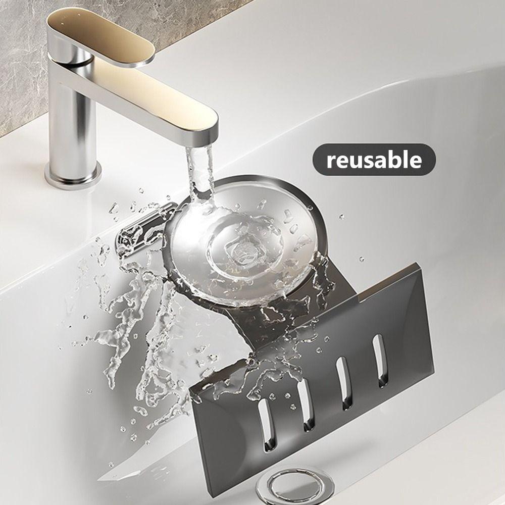 Wall Mounted Soap Box Suction Cup Soap Container Tray Soap Dish  Bathroom Kitchen Sink Organizer