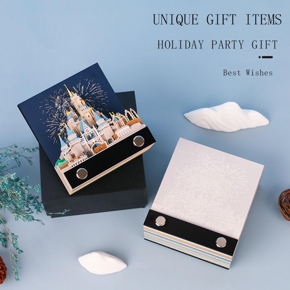 Magiczny Zamek Notatnik 3D Bloczek na Notatki Papier 3D Akcesoria Papierowe Artykuły Papiernicze Prezenty Kartka N K1Y0