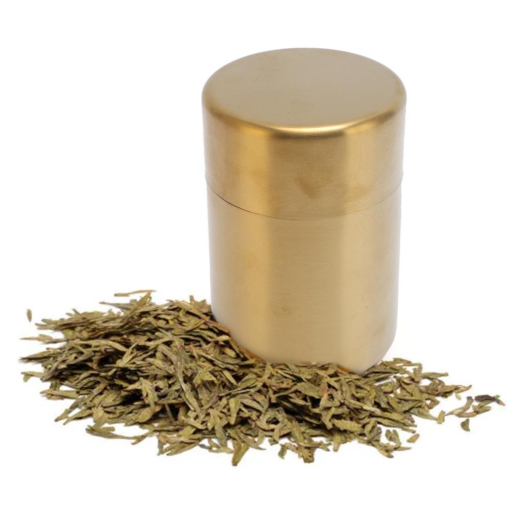 Tea Canister Gold 304 Stainless Steel Sealed Damp Proof Coffee Sugar Tea Leaf Jar