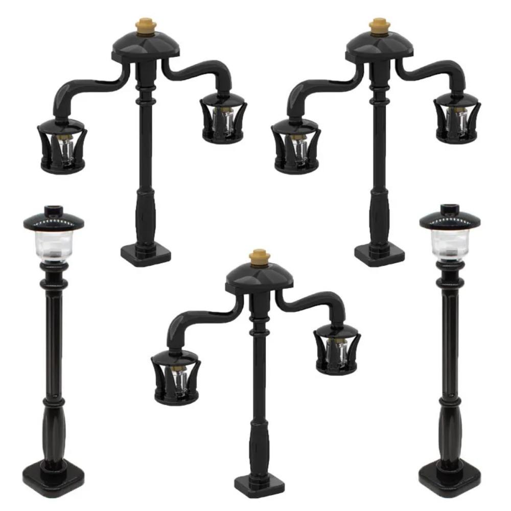 City Street Series Building Blocks Accessories Rail Transit Train Signal Light Railings Brick Toilet Flower Bed Phone Box Toy