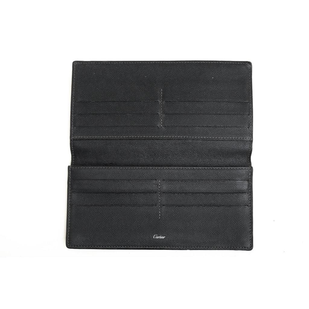 Used Cartier/Cartier Long Wallet Wallet Men's Men's Leather Genuine Leather Black L3000769 SANTOS DE CARTIER With Coin Purse Bifold