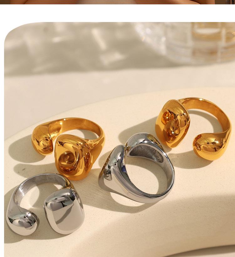 Chic Women's Open Stainless Steel Geometric Ring