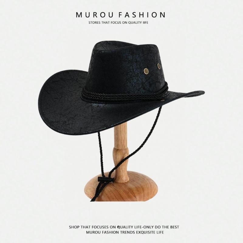 

Classic Western Cowboy Hat for Men & Women | Faux Felt Leather Sun Protection Cap | Lightweight Travel Hat for Hiking, Beach One Size чорний