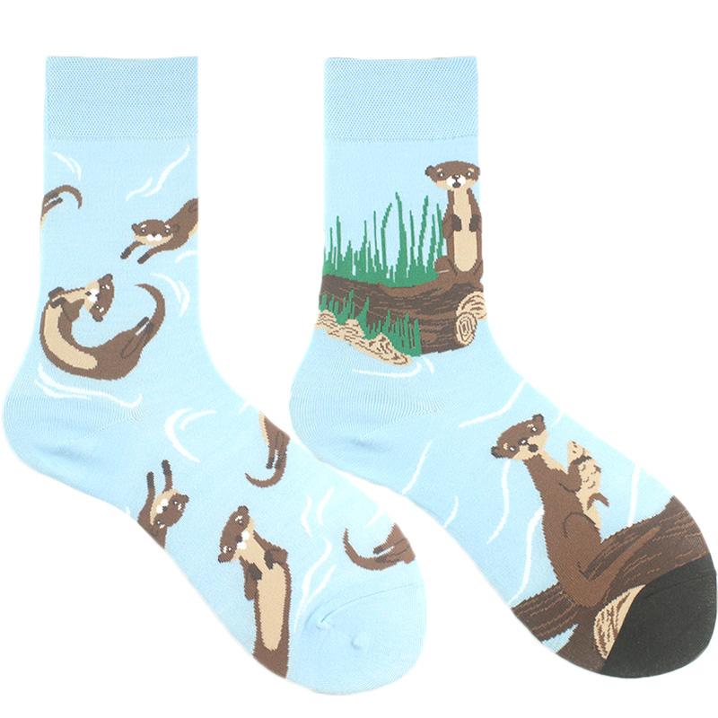 AB Professional Design Funny Socks Men Happy Animal Music Beer Skarpetki Sokken Hip Hop Big Size Meias Skateboard Divertidos