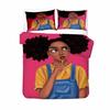 Comforter Fashion Girls Beddings Adults Bedroom Comforter Set Twin Size135X200 Single Bedclothes African Girl Bad Set