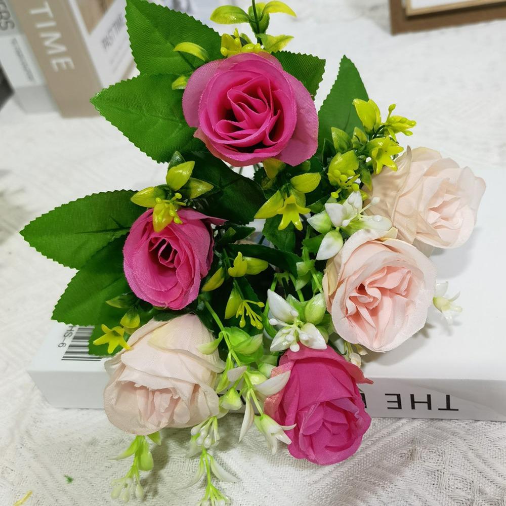 

6 Heads Valentine s Day Flowers Photography Photo Gift Crystal Grass Bouquet Home Decorative рожевий/фіолетовий