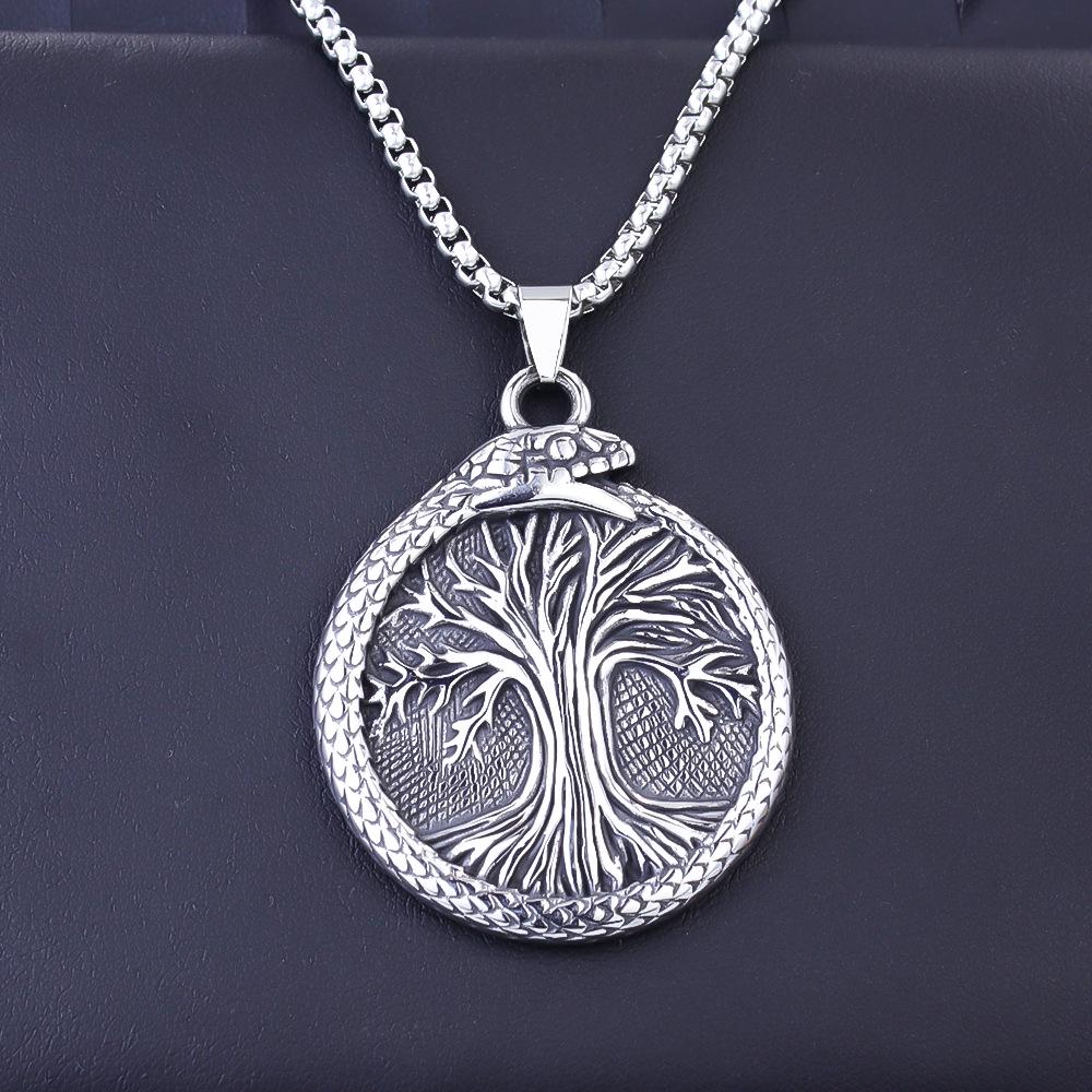 Nordic Celtic Viking Soaring Eagle Stainless Steel Men's Pendant Necklace