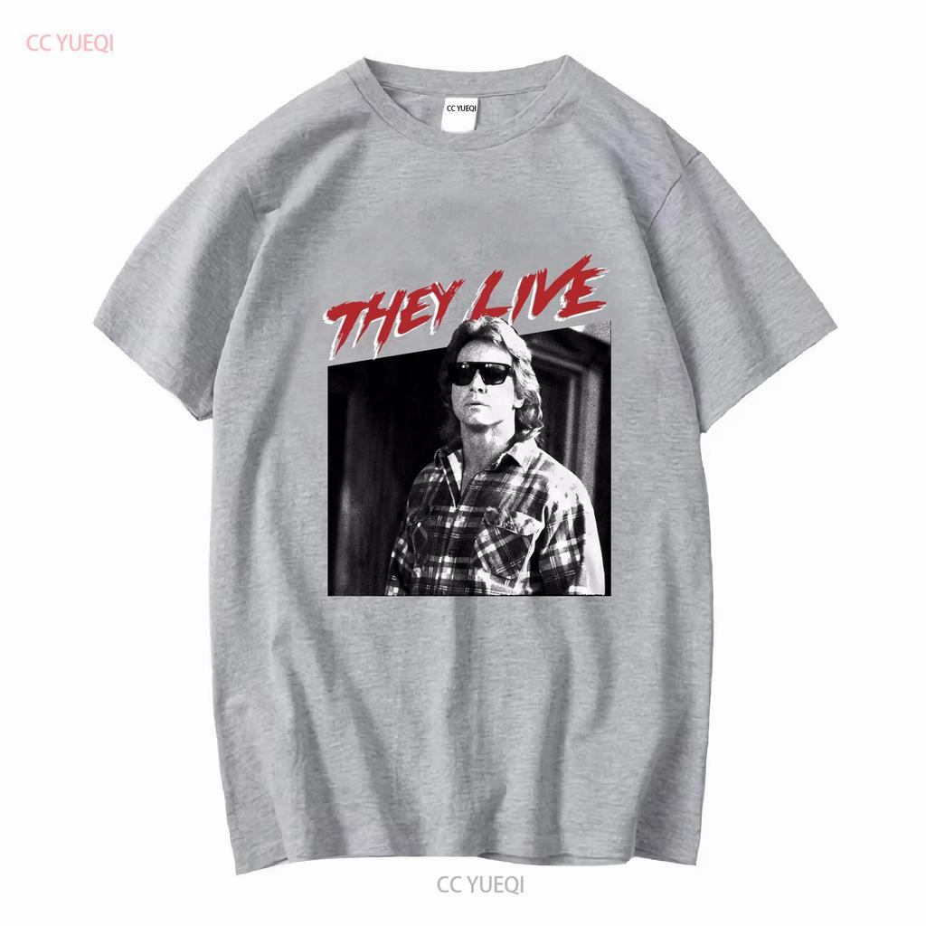 John Carpenters Horrorfilm Sie leben Roddy Piper Flanell Herren T-Shirt vintage gewaschen Designerkleidung Lässig atmungsaktiv