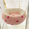 Suspended Swing Cat Warm Hammock Round High Side Cat Swing Bed Cozy Bottom Waterproof Cat Hanging Basket for Pet Cage