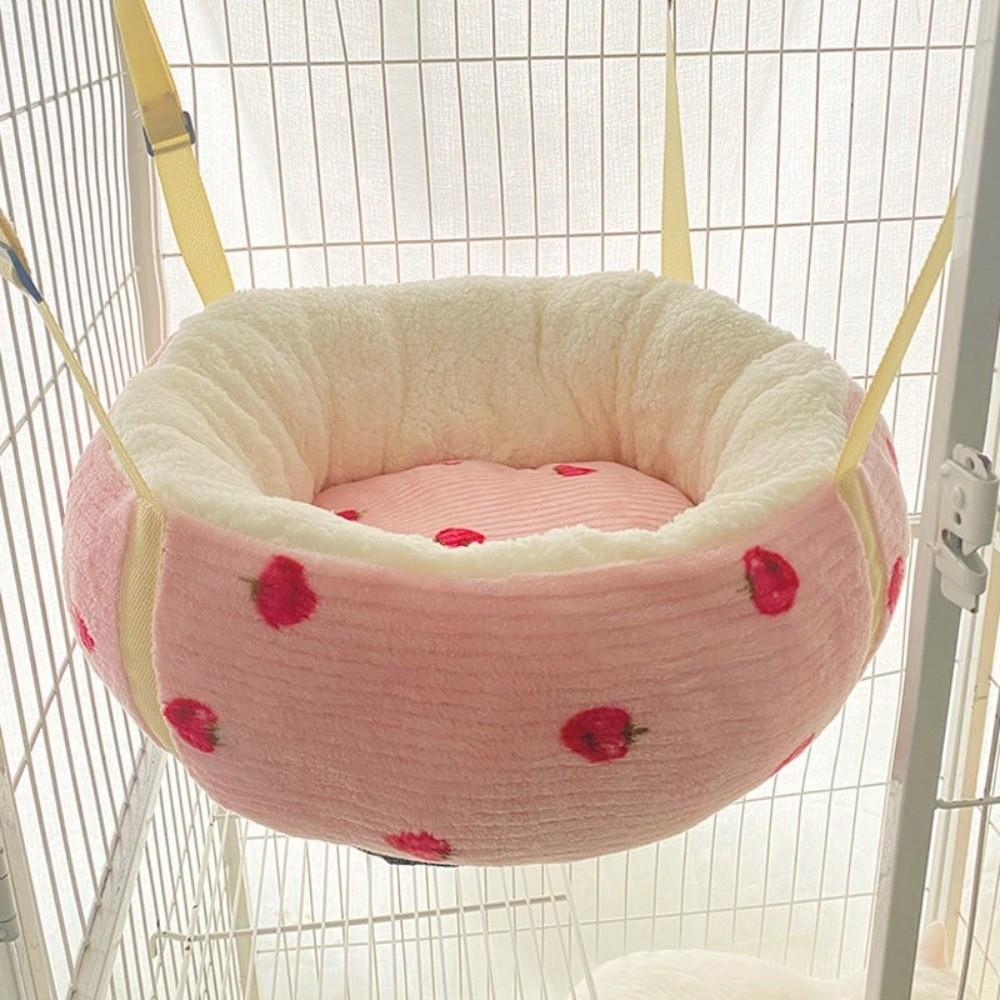 Suspended Swing Cat Warm Hammock Round High Side Cat Swing Bed Cozy Bottom Waterproof Cat Hanging Basket for Pet Cage