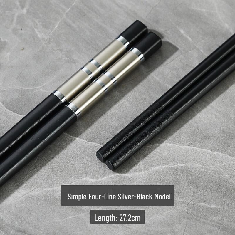 Gourou Gold-Inlaid Alloy Chopsticks (10 Pairs)