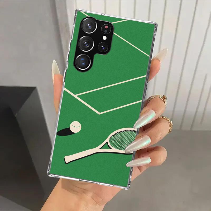 Tennis Sport Phone Case for Samsung Galaxy S26 S24 S23 Ultra S25 Edge S22 S21 Plus S20 FE + Soft Print Shell Funda Galaxy S25 S2