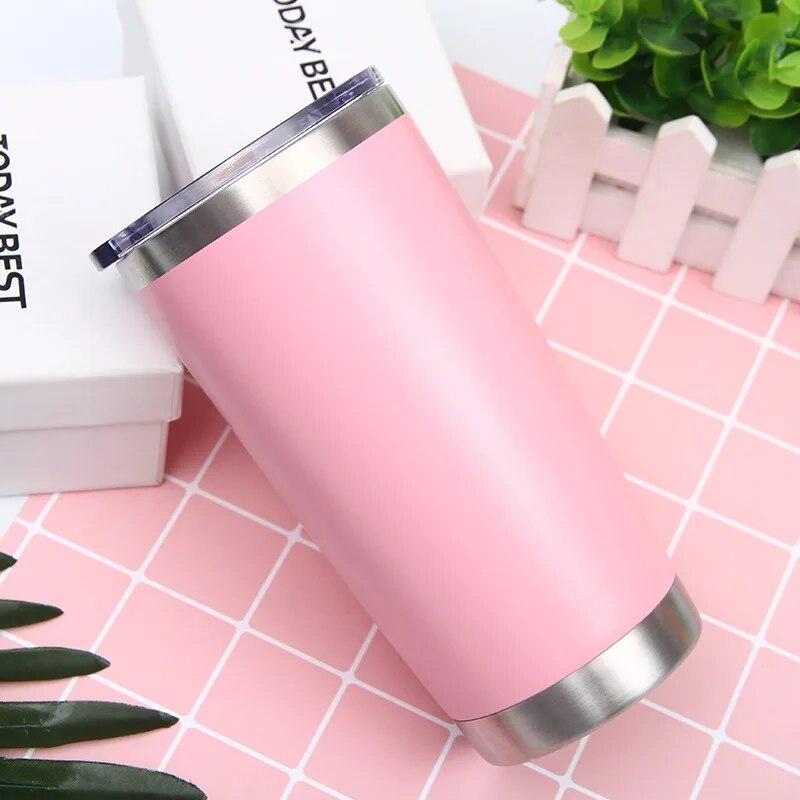 20oz Termoska Vakuové hrnky na kávu do auta Dvoustěnný izolovaný cestovní hrnek Nerezový hrnek Přenosný termální hrnek na kávu