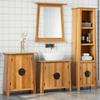 VidaXL 4-piece Bathroom Furniture Set Solid Pine Wood, Bathroom Cabinet, Bathroom Vanity, 3223464