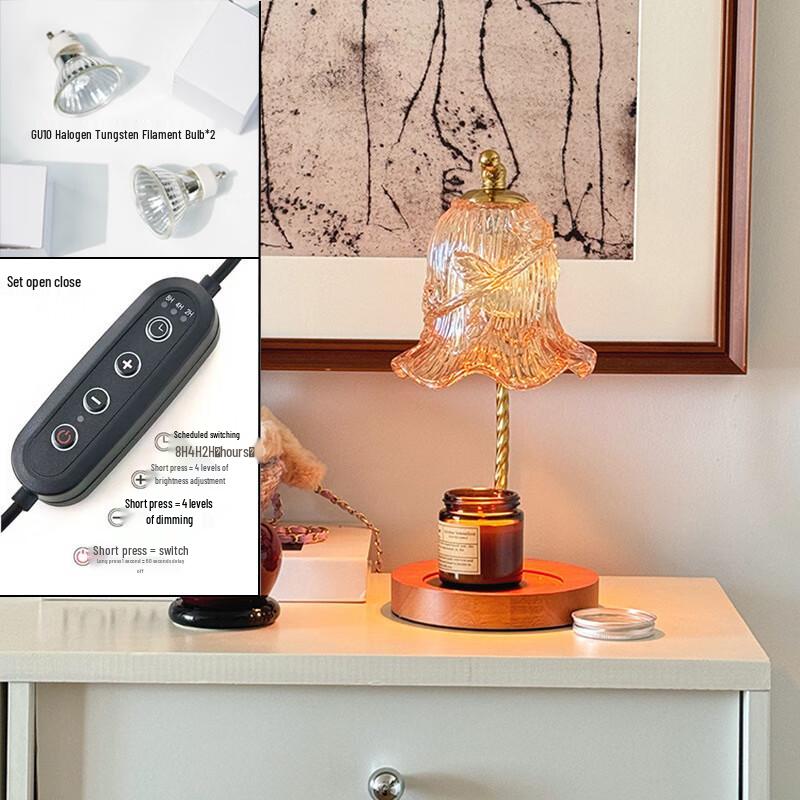 UOSU American Retro Flower Bedside Lamp